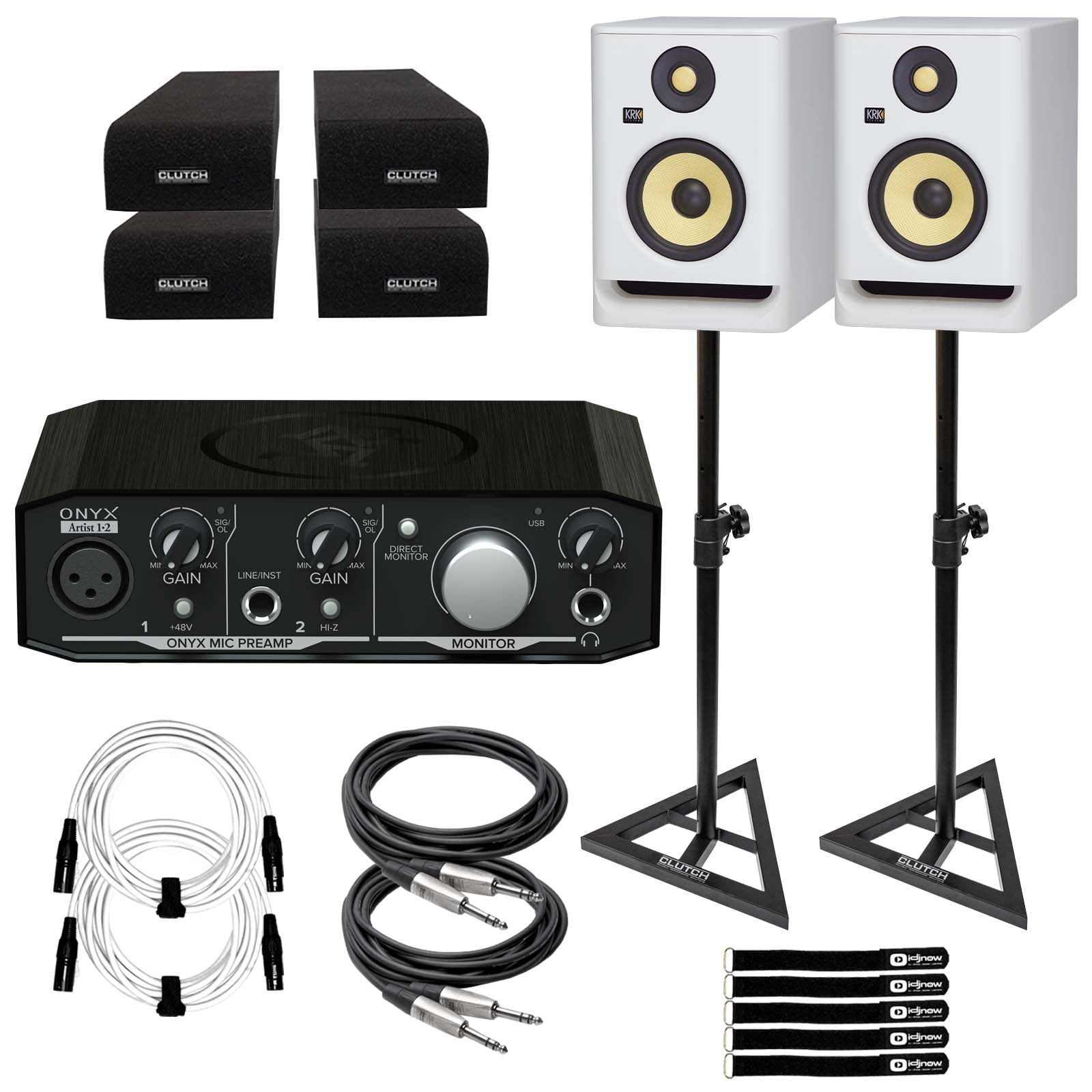 2) KRK RP5 ROKIT G4 White Noise Edition Bi-amp Studio Monitors