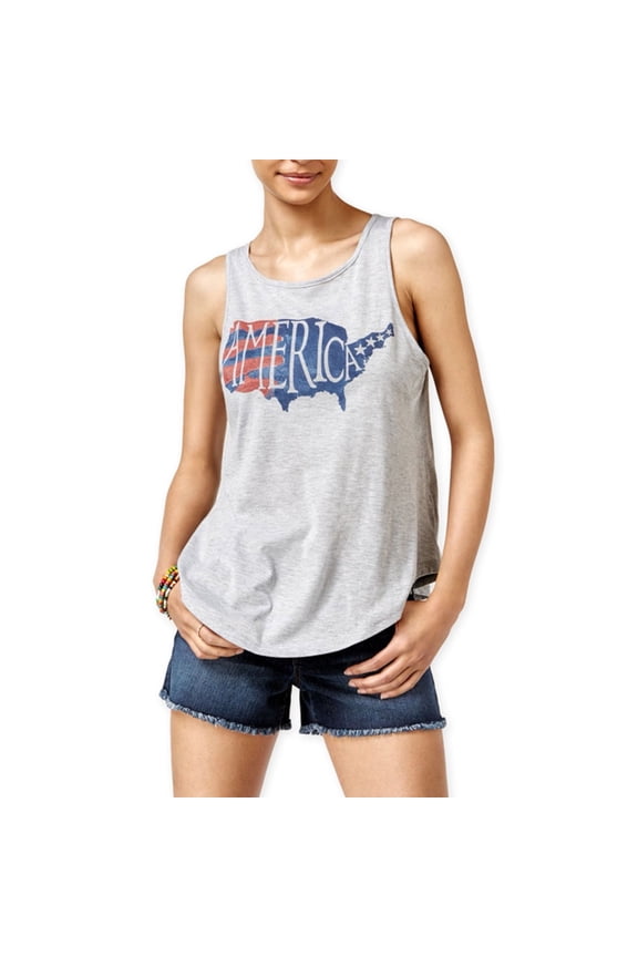 2-KUHL Womens America Envelope-Back Tank Top, Grey, Juniors, X-Small