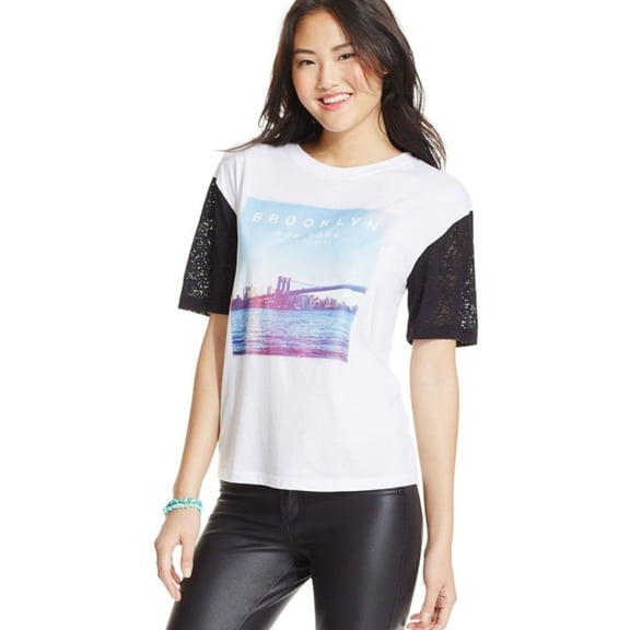 2-KUHL Womens Burnout Brooklyn Graphic T-Shirt, White, Juniors, X-Small