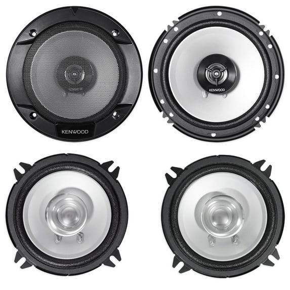 2) Kenwood KFC-1666S 6.5" 600 Watt+2) 5.25" 500 Watt Car Audio Coaxial Speakers