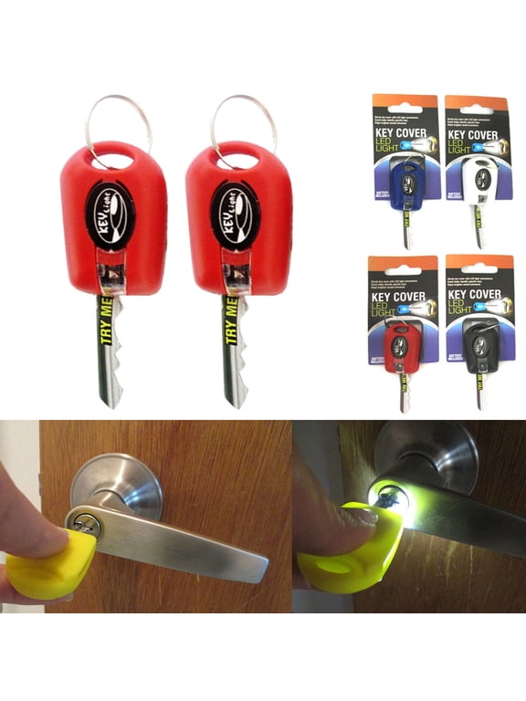 2 Key Cover LED Bright Light Keychain Torch Flashlight Keyring Case Cap New !