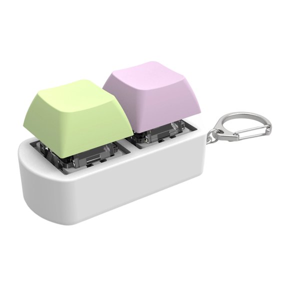 2 Key Keyboard Press Tester Desk Toy For Stress Relief Finger Exercise Travel Friendly Sensory Keyboard Keychain Toy