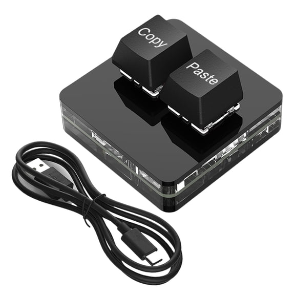 2 Key Mechanical Keyboard, Portable USB Gaming Keypad with Color Lights Enhances Gameplay