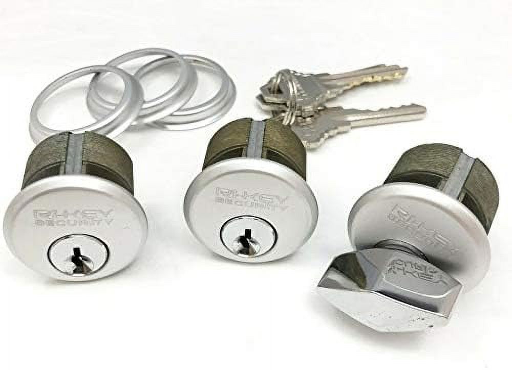 2 Keyed And One Thumbturn Mortise Lock Cylinders 1" For Store Front Entry Door Adams Rite