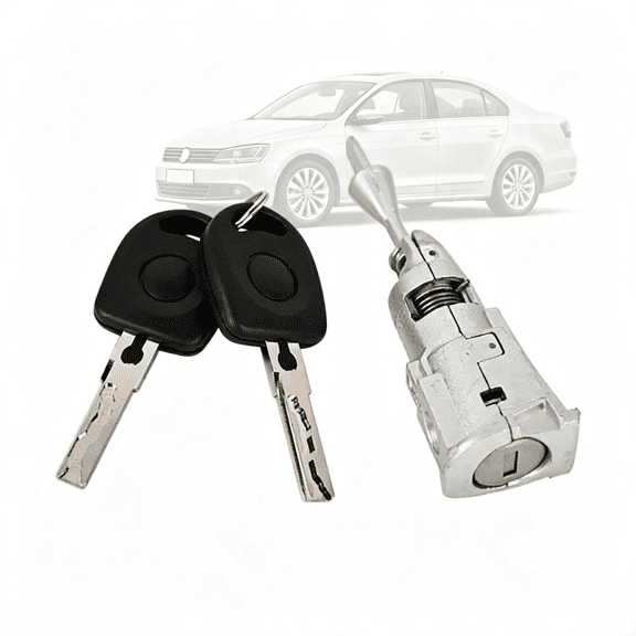 2 Keys Matched Front Left Door Lock Cylinder for VW Jetta 2011 2012 2013 2014 2015 2016 2017 2018