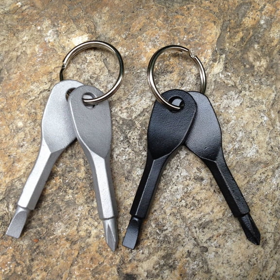 2 Keys Stainless Keychain Pocket Tool Screwdriver Set EDC Outdoor Multifunction