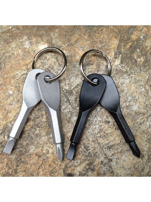 2 Keys Stainless Keychain Pocket Tool Screwdriver Set EDC Outdoor Multifunction