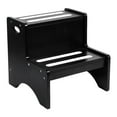 thumbnail image 1 of 2 Kids Step Stool with Handles Non Slip Wooden Double Step Stool for Toilet Training Bathroom Sink Bedroom, 1 of 9
