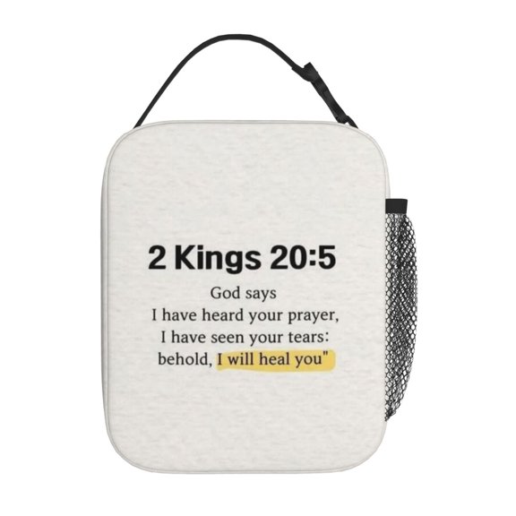 2 Kings 20:5 God Says Lunch Bag Tote Bag Portable Insulated Lunch Box For Beach Camping Travel Work School Office