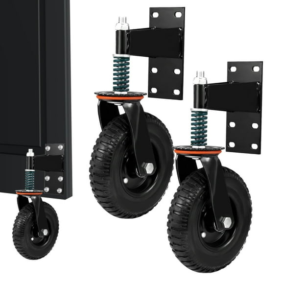 2-Kit Hemousy 600lbs Load Capacity Gate Caster Wheel, 8" Spring Loaded Casters, 360° Rotation for Uneven Surfaces