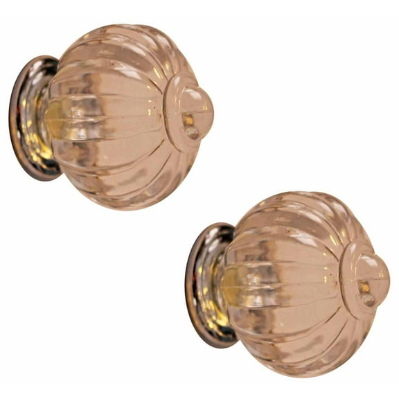 2 Kitchen Cabinet Knob Clear Acrylic 1 1/2" Dia W/ Chrome Back | Renovators Supply