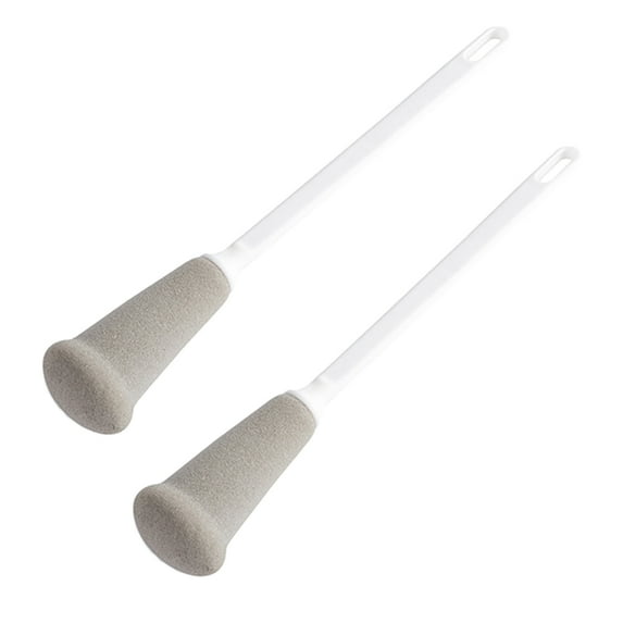 2 Kitchen Long Handle Sponge Cleaning Brushes for Glass Cups and Baby Feeding Bottles and and Water Mugs in Wh