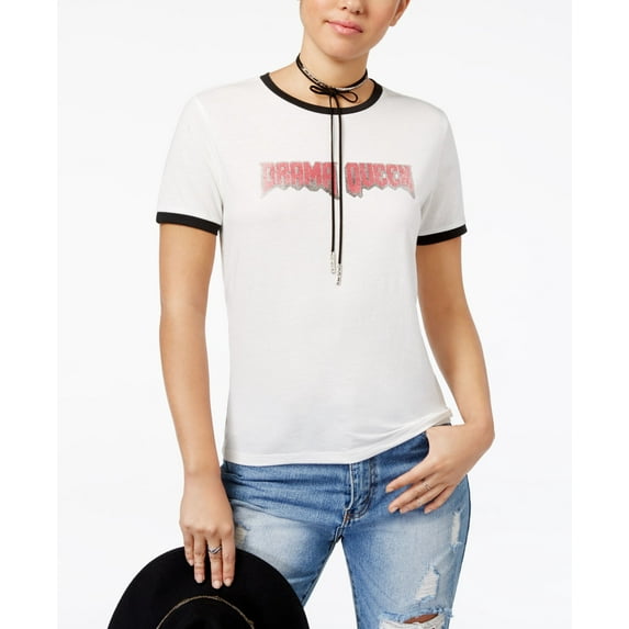 2 Kuhl Juniors Drama Queen Graphic Ringer T-Shirt White/Black XL