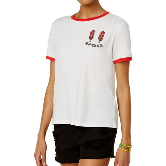 2-KUHL Womens Heartbreaker Graphic T-Shirt, Off-White, Juniors, Medium