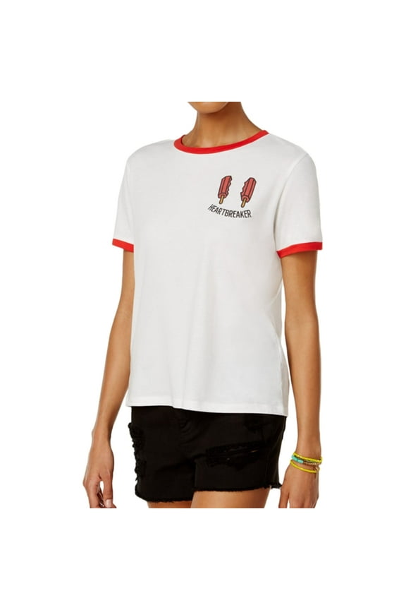 2-KUHL Womens Heartbreaker Graphic T-Shirt, Off-White, Juniors, Medium