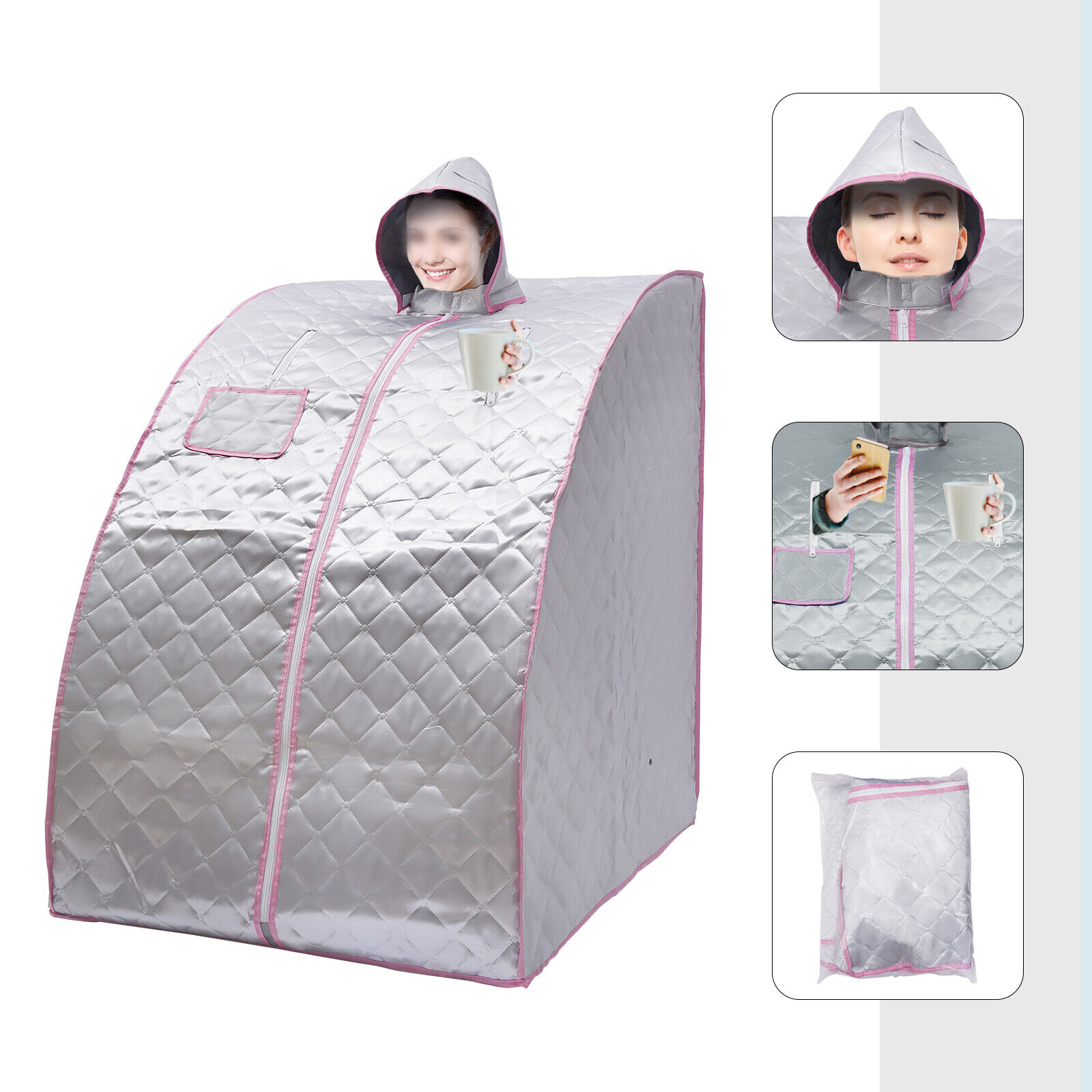 2 L 1000W Personal Steam Sauna Heated Indoor Home Detox Spa Portable