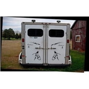 2 LARGE 12.5 MULE STICKERS MIRRORED DECALS VINYL HORSE TRAILOR DRAFT MULES *C535*