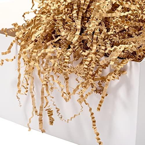 2 LB Crinkle Cut Paper Shred Filler Brown Crinkle Shredded Paper for Gift Box - Gift Basket Bag Filler - Kraft Grass Cushion Stuffing for Christmas Holiday Packaging Wrapping
