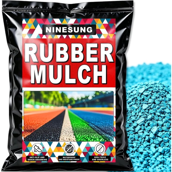 2 LB Sky Blue Rubber Mulch Granules for Playground Safety Surface, Landscaping & Garden, Rubber Crumbs for Running Track, Tennis Court Repair, Potting Soil Topper (Sky Blue, 2 Pounds)