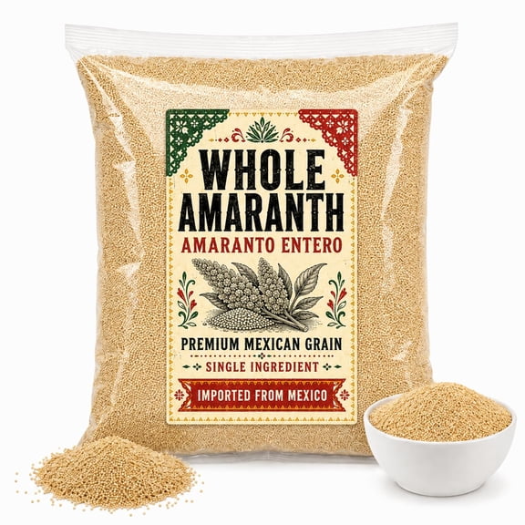 2 LB Whole Amaranth Grain, Natural Amaranth Seeds, Mexican Amaranth, 100% Whole Grain, Gluten-Free Grain for Cooking, Baking, Porridge & Popped Amaranth