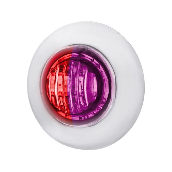 2 LED 3/4" Round Dual Color Red Marker to Purple Auxiliary Light