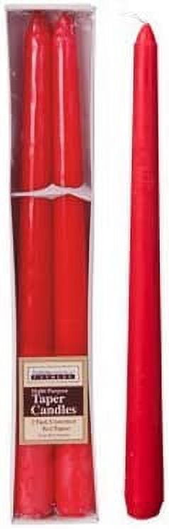 2 LUMINESSENCE TAPER CANDLE RED 10 INCH UNSCENTED