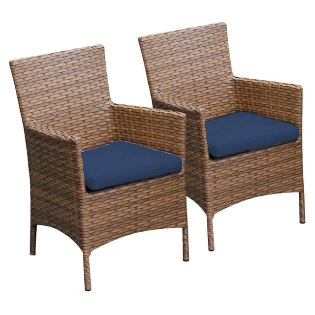 2 Laguna Dining Chairs With Arms-Color:Navy