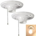 thumbnail image 1 of 2 Lamp Holder Ceiling Mount Light Bulb Socket Fit Medium Base Pull Chain Fixture, 1 of 6
