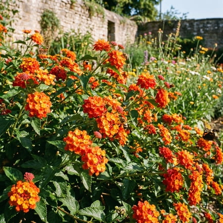 2 Lantana Plants Live, Perennial Live Flowering Lantana, Container Growing 4-9 Inch Tall - Orange