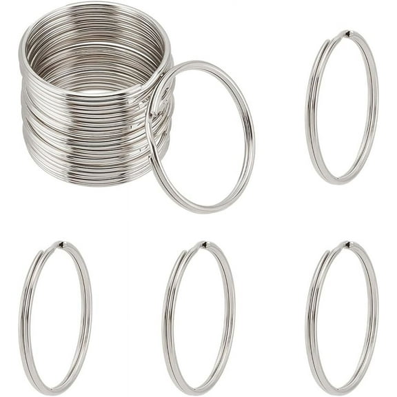 2" Large Key Ring 15 pcs Iron Split Key Rings Circular Keychain Ring Chain Clip Connector for Car Home Keys DIY Art Craft Project Platinum diy