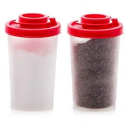 2 Large Salt and Pepper Shakers Moisture Proof,Salt Shaker with Red Covers Lids Airtight Spice Jar Dispenser