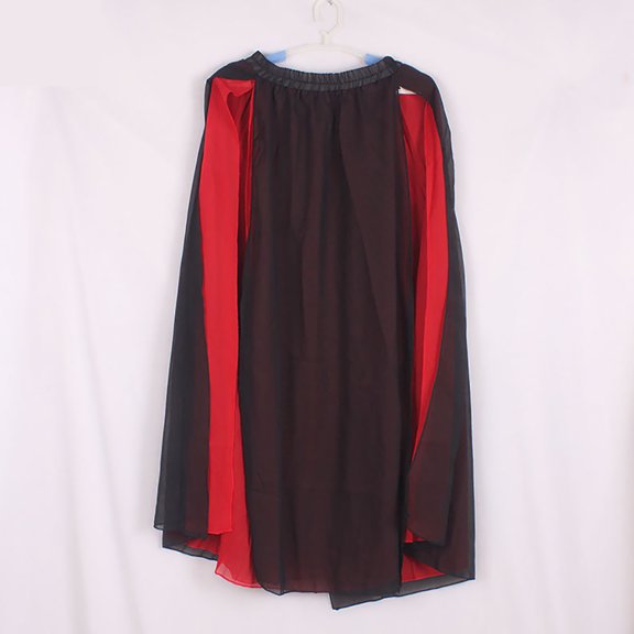 2-Layer 2 Tone Chiffon Maxi Belly Split Long Dance Dancing Skirts Wear Black/Red