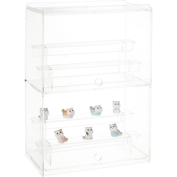 2-Layer 3-Tier Acrylic Minifigures Display Case Dustproof Dolls Storage Box for Models Toys Action Figures Rectangle Clear 31.7x17.6x43.6cm Creation
