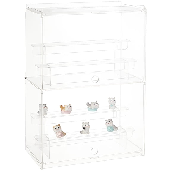 2-Layer 3-Tier Acrylic Minifigures Display Case Dustproof Dolls Storage Box for Models Toys Action Figures Rectangle Clear 31.7x17.6x43.6cm DIY