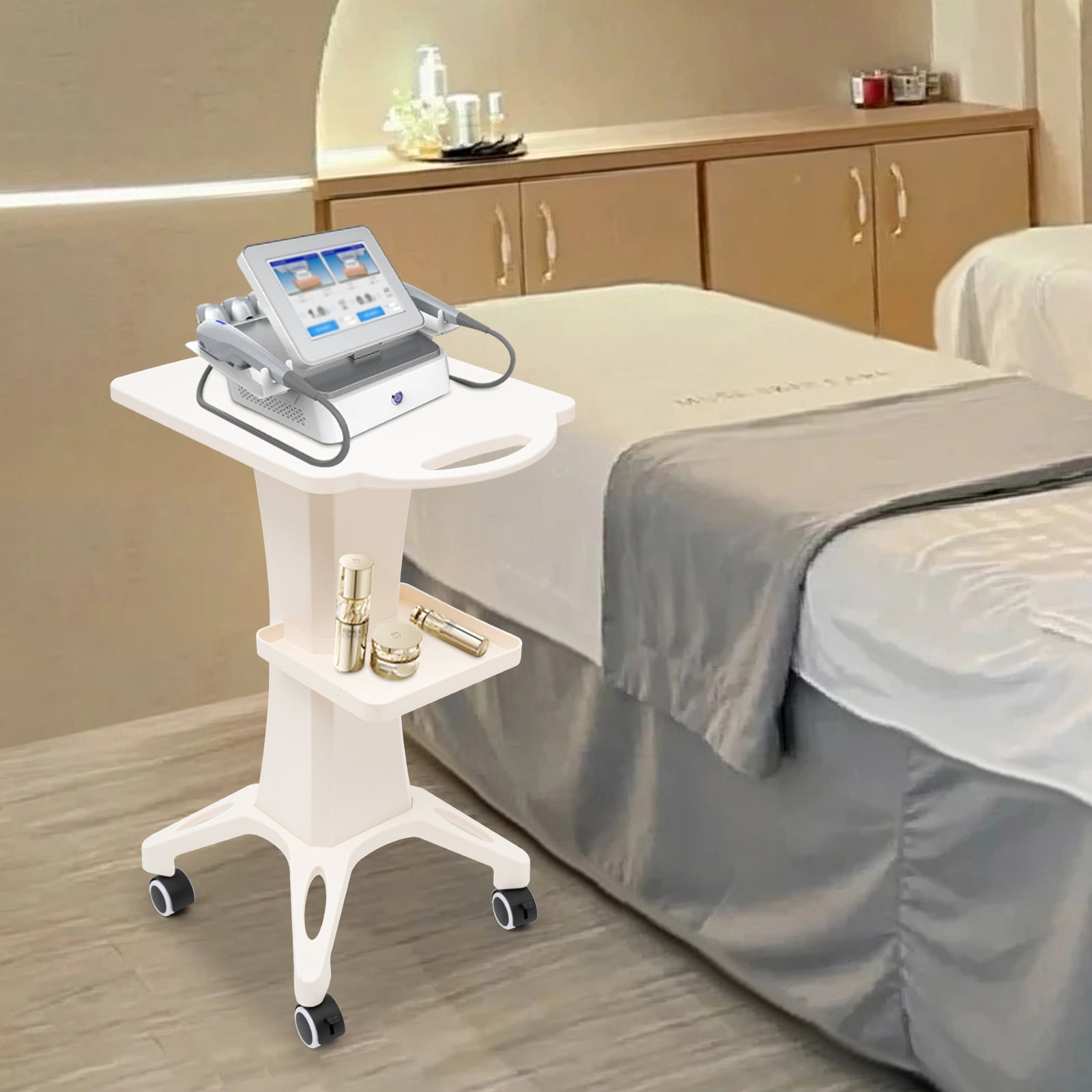 2-Layer Beauty Salon Instrument Cart Beauty Barber Shop Trolley ...