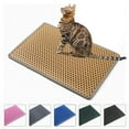 thumbnail image 1 of 2-Layer Cat Litter Mat Litter Trapper Size 21" X 14" Yellow Traps Litter from Box, Soft on Kitty Cat Paws Honeycomb Double-Layer, Helps to Waste Less Litter on Floors, 1 of 7