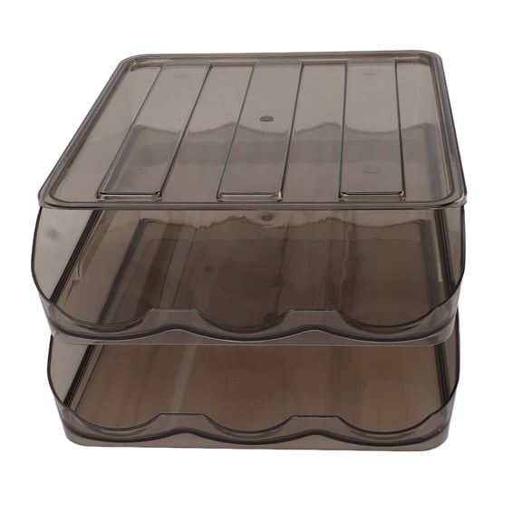 2 Layer Clear Egg Container Drawer Type Food Storage Box for Fridge Pantry Shelf 11.8 x 9.4 in / 30 x 24 cm