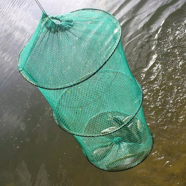 2 Layer Crab Fish Shrimp Minnow Fishing Bait Trap Cast E8V1 CageFolda F0T1 Q8X1