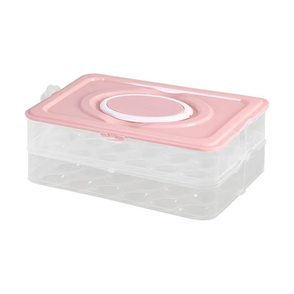 2 Layer Deviled Egg Containers with Lid and Handle for Refrigerator, Stackable Plastic Egg Holder for 48 Eggs, Clear Egg Storage Holder for Fridge, Keep Fresh, Easter,Party Kitchen Supplies