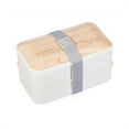 thumbnail image 1 of 2-Layer Divided Lunch Box with Utensils, White, 1 of 1