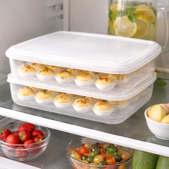 Food Storage Container for Deviled Eggs - 2-Tiers