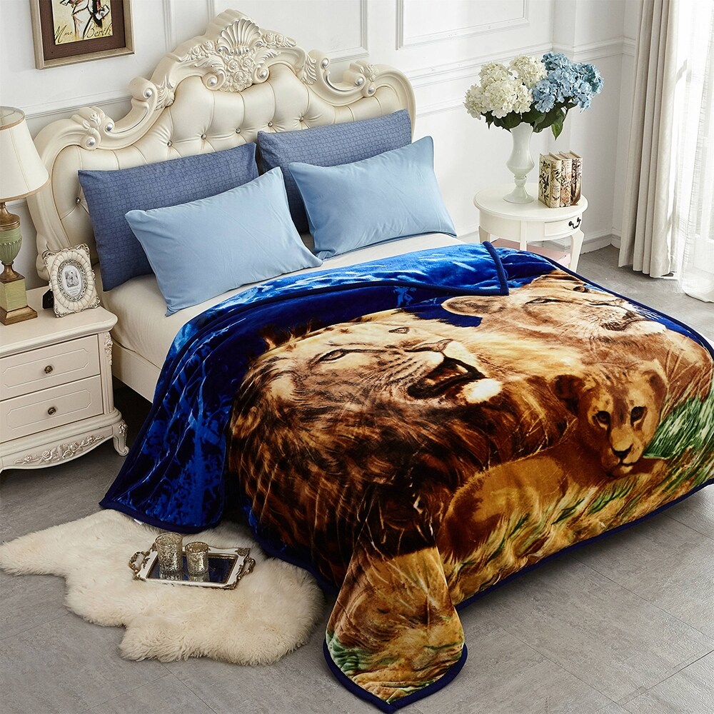 Lion fur blanket sale