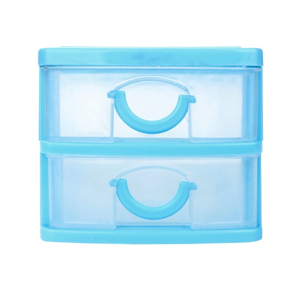 2 Layer Mini Desk Organizer Desktop Drawer Plastic Drawer Storage Office Supplies Office Desk Accessories File Organizer for Desk Small Cosmetic Container Tabletop Sundries Case