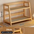 thumbnail image 1 of 2 Layer Multipurpose Durable Bamboo Storage Shelf Countertop Organizer Kitchen Rack Wooden Storage Shelf L, 1 of 8