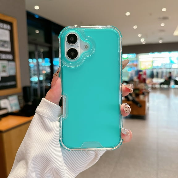 2-Layer Phone Case for iPhone 16 Plus, Military-Grade Protection, Luxury Shockproof Slim Thin Lightweight Anti-Scratch, PC + TPU Material, 2 In 1 Translucent Case for iPhone 16 Plus, Mint