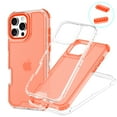 thumbnail image 1 of 2-Layer Phone Case for iPhone 16 Pro Max, Military-Grade Protection, Luxury Shockproof Slim Thin Lightweight Anti-Scratch, PC + TPU Material, 2 In 1 Translucent Case for iPhone 16 Pro Max, Orange, 1 of 5