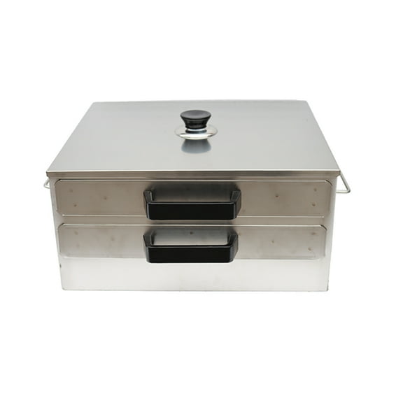 2 Layer Rice Noodle Roll Machine Stainless Steel Steamer Cooker with 3 Drawer Tray &1 Slicing Scraper
