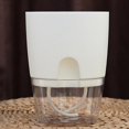 thumbnail image 1 of 2 Layer Self Watering Round Plant Pot with Cotton Rope Flower Planter with Water Container White L, 1 of 6