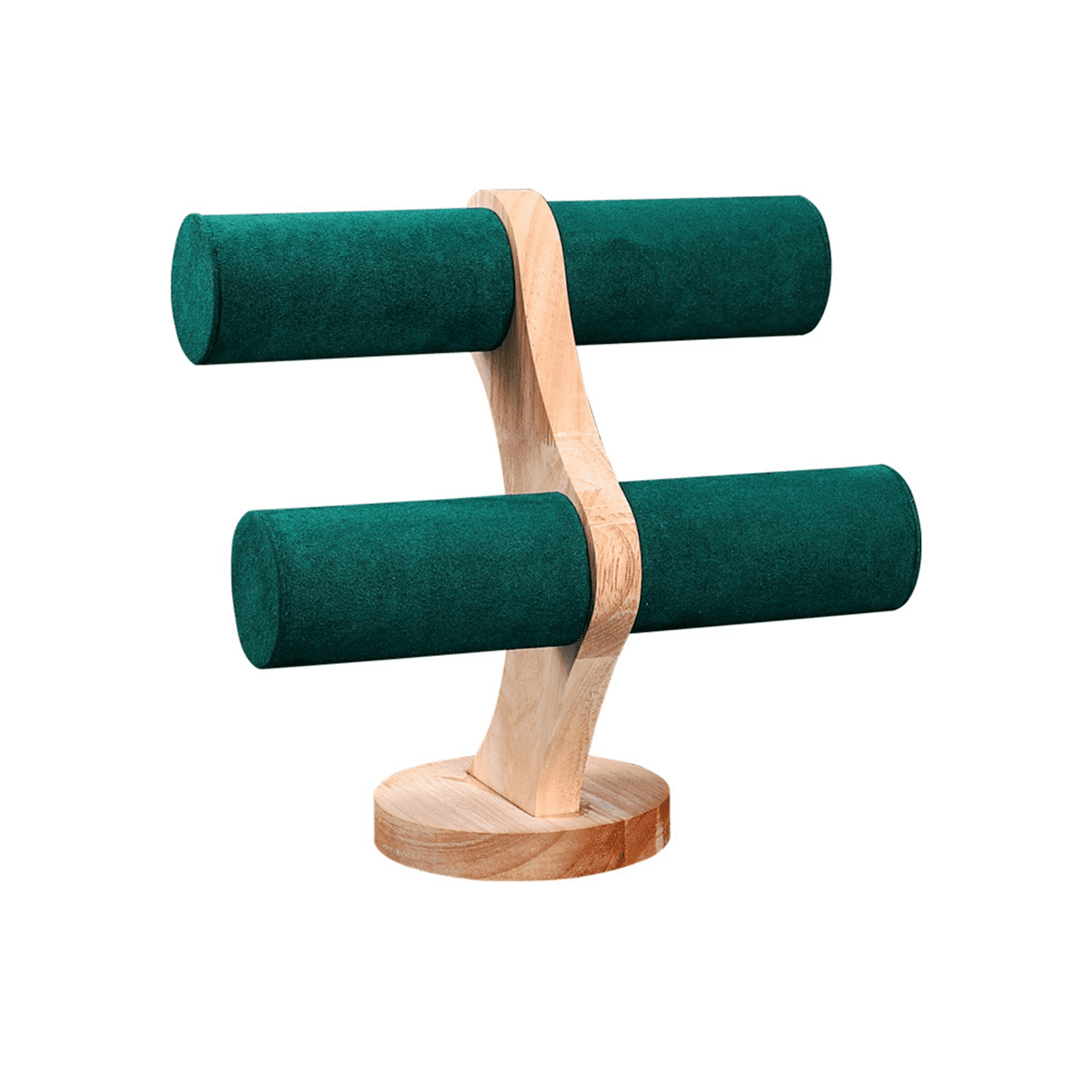 2Layer Solid Wood Jewelry Display Stand Bracelet Watch Organizer