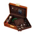thumbnail image 1 of 2 Layer Solid Wooden Jewelry Box with Lock and Key for Women Men Vintage Velvet Wood Jewelry Organizer Storage for Earrings Rings Necklaces Bracelet Watch, 1 of 6
